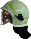 Emergency helmet Kalisz Vulcan including glasses - light green - golden shield